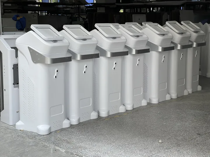 Beauty machine housings prepared for OEM customization