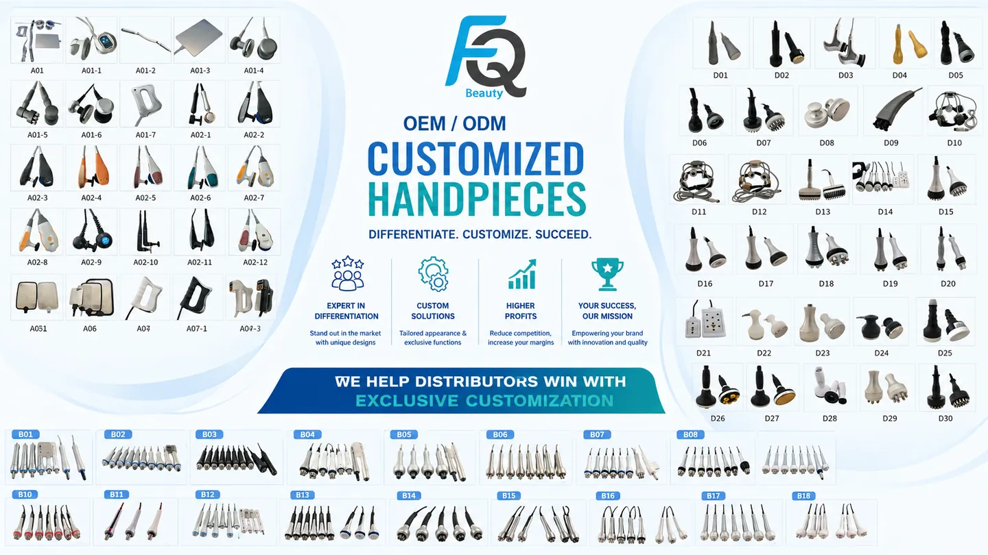 FQBeauty exclusive design beauty machine custom handpiece and accessory design library