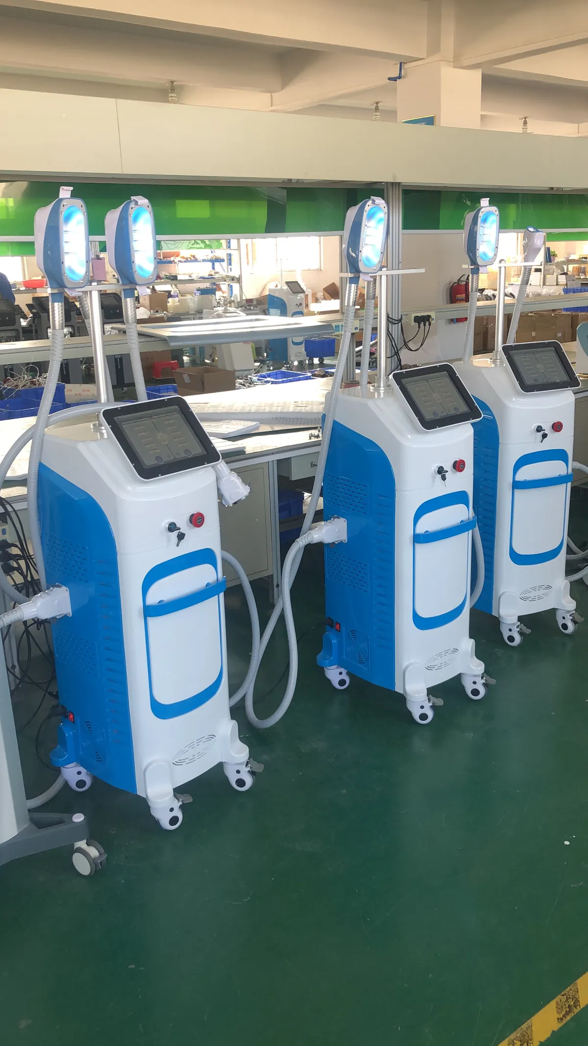Finished beauty machines prepared for pre-shipment inspection