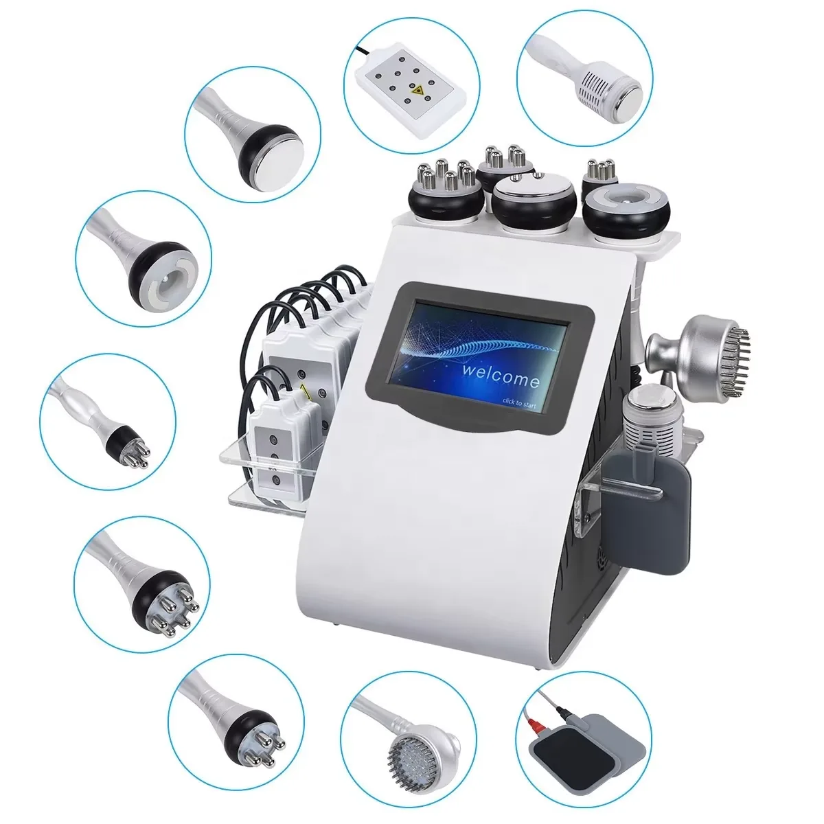 FQC6-Q577 9 in 1 Metal-Handle Cavitation RF Machine product detail 1